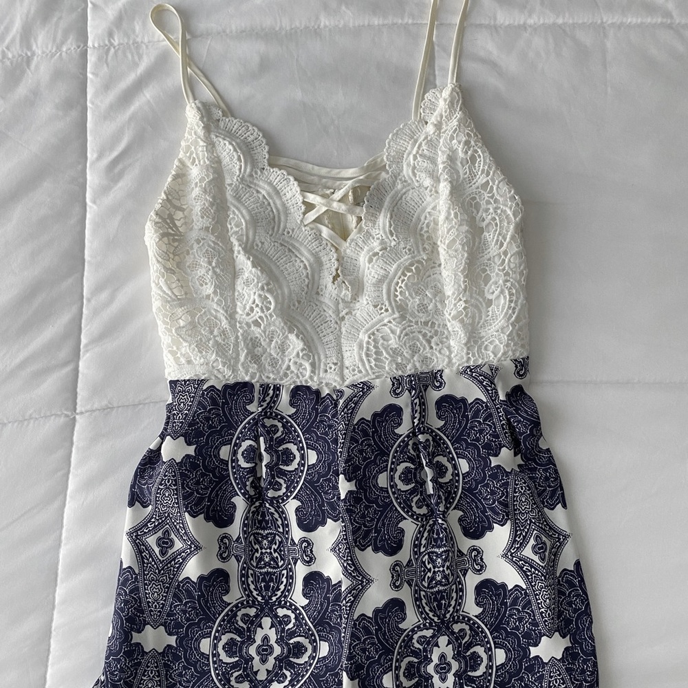 Lace Romper W/ Paisley Bottom